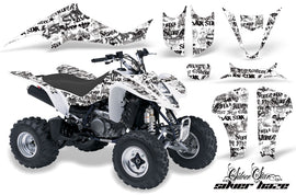 ATV Graphics Kit Decal Sticker Wrap For Kawasaki KFX400 2003-2008 SSSH BLACK WHITE-atv motorcycle utv parts accessories gear helmets jackets gloves pantsAll Terrain Depot