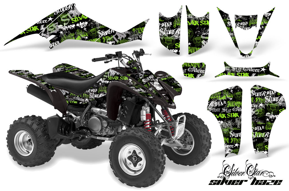 ATV Graphics Kit Decal Sticker Wrap For Kawasaki KFX400 2003-2008 SSSH GREEN BLACK-atv motorcycle utv parts accessories gear helmets jackets gloves pantsAll Terrain Depot