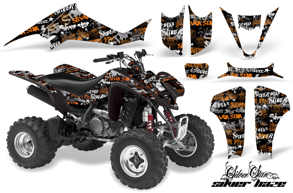 ATV Graphics Kit Decal Sticker Wrap For Kawasaki KFX400 2003-2008 SSSH ORANGE BLACK-atv motorcycle utv parts accessories gear helmets jackets gloves pantsAll Terrain Depot