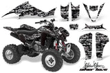 ATV Graphics Kit Decal Sticker Wrap For Kawasaki KFX400 2003-2008 SSSH WHITE BLACK