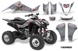 ATV Graphics Kit Decal Sticker Wrap For Kawasaki KFX400 2003-2008 TBOMBER SILVER