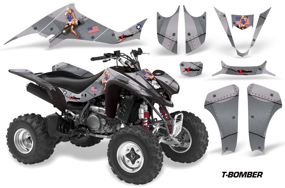 ATV Graphics Kit Decal Sticker Wrap For Suzuki LTZ400 2003-2008 TBOMBER SILVER-atv motorcycle utv parts accessories gear helmets jackets gloves pantsAll Terrain Depot