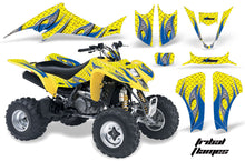 Load image into Gallery viewer, ATV Graphics Kit Decal Sticker Wrap For Kawasaki KFX400 2003-2008 TRIBAL BLUE YELLOW-atv motorcycle utv parts accessories gear helmets jackets gloves pantsAll Terrain Depot