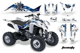 ATV Graphics Kit Decal Sticker Wrap For Kawasaki KFX400 2003-2008 TOXIC BLUE WHITE