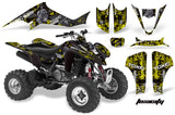 ATV Graphics Kit Decal Sticker Wrap For Kawasaki KFX400 2003-2008 TOXIC BLACK YELLOW