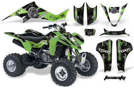 ATV Graphics Kit Decal Sticker Wrap For Kawasaki KFX400 2003-2008 TOXIC GREEN BLACK-atv motorcycle utv parts accessories gear helmets jackets gloves pantsAll Terrain Depot