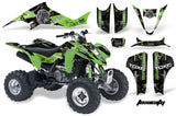 ATV Graphics Kit Decal Sticker Wrap For Kawasaki KFX400 2003-2008 TOXIC GREEN BLACK