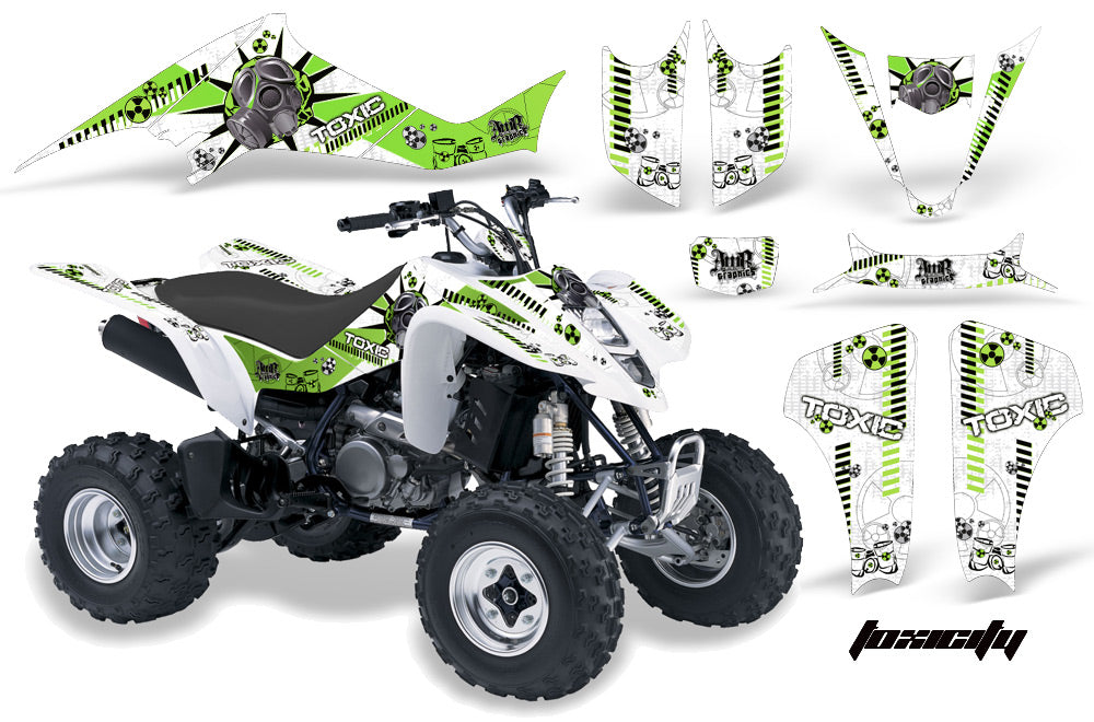 ATV Graphics Kit Decal Sticker Wrap For Kawasaki KFX400 2003-2008 TOXIC GREEN WHITE-atv motorcycle utv parts accessories gear helmets jackets gloves pantsAll Terrain Depot