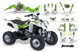 ATV Graphics Kit Decal Sticker Wrap For Kawasaki KFX400 2003-2008 TOXIC GREEN WHITE