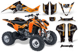 ATV Graphics Kit Decal Sticker Wrap For Suzuki LTZ400 2003-2008 TOXIC ORANGE BLACK