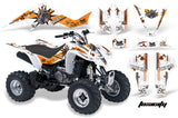 ATV Graphics Kit Decal Sticker Wrap For Suzuki LTZ400 2003-2008 TOXIC ORANGE WHITE