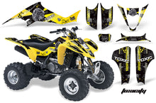 Load image into Gallery viewer, ATV Graphics Kit Decal Sticker Wrap For Kawasaki KFX400 2003-2008 TOXIC YELLOW BLACK-atv motorcycle utv parts accessories gear helmets jackets gloves pantsAll Terrain Depot