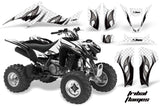 ATV Graphics Kit Decal Sticker Wrap For Suzuki LTZ400 2003-2008 TRIBAL BLACK WHITE