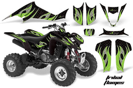ATV Graphics Kit Decal Sticker Wrap For Kawasaki KFX400 2003-2008 TRIBAL GREEN BLACK-atv motorcycle utv parts accessories gear helmets jackets gloves pantsAll Terrain Depot
