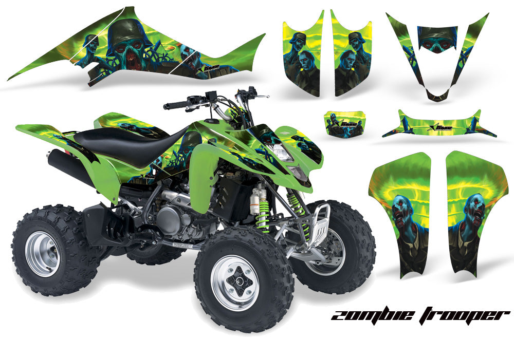 ATV Graphics Kit Decal Sticker Wrap For Kawasaki KFX400 2003-2008 ZOMBIE GREEN-atv motorcycle utv parts accessories gear helmets jackets gloves pantsAll Terrain Depot