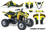 ATV Graphics Kit Decal Sticker Wrap For Kawasaki KFX400 2003-2008 ZOMBIE YELLOW