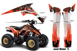 ATV Graphics Kit Decal Sticker Wrap For Suzuki Quadrunner LTR230 1985-1993 CARBONX ORANGE