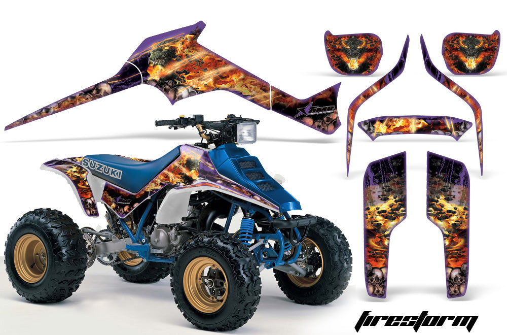 ATV Graphics Kit Decal Sticker Wrap For Suzuki Quadracer LTR 250 1985-1992 FIRESTORM PURPLE-atv motorcycle utv parts accessories gear helmets jackets gloves pantsAll Terrain Depot