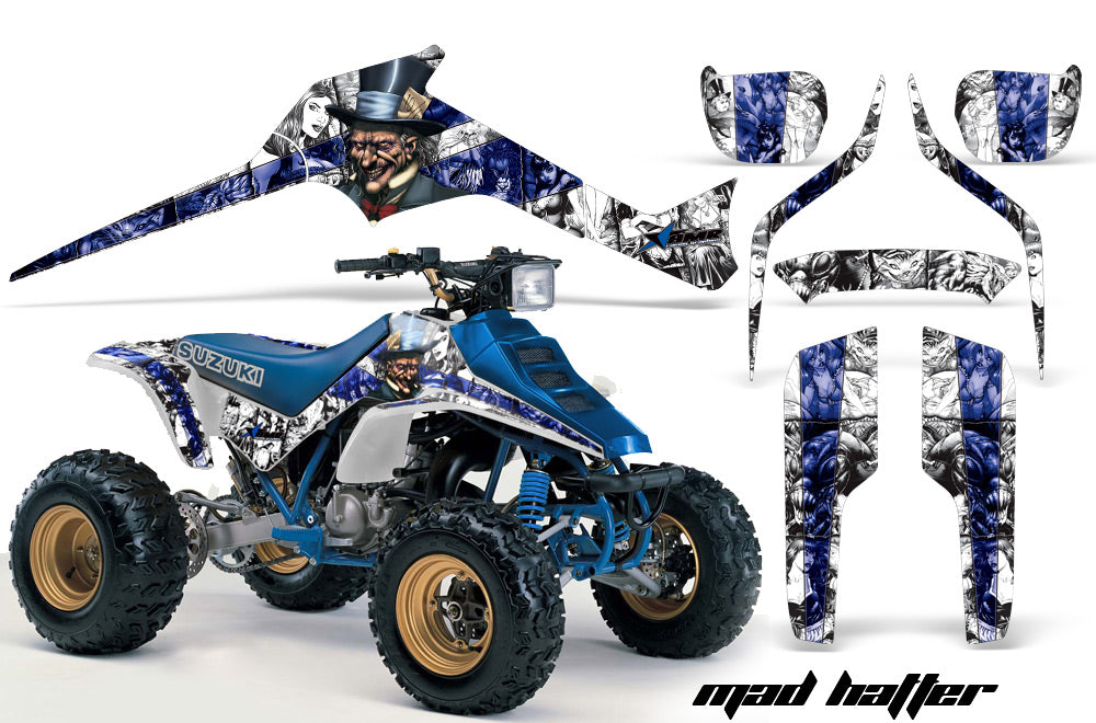 ATV Graphics Kit Decal Sticker Wrap For Suzuki Quadracer LTR 250 1985-1992 HATTER WHITE BLACK-atv motorcycle utv parts accessories gear helmets jackets gloves pantsAll Terrain Depot
