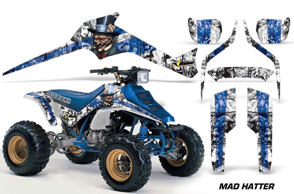 ATV Graphics Kit Decal Sticker Wrap For Suzuki Quadracer LTR 250 1985-1992 HATTER WHITE BLUE-atv motorcycle utv parts accessories gear helmets jackets gloves pantsAll Terrain Depot