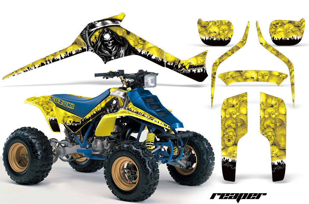 ATV Graphics Kit Decal Sticker Wrap For Suzuki Quadracer LTR 250 1985-1992 REAPER YELLOW-atv motorcycle utv parts accessories gear helmets jackets gloves pantsAll Terrain Depot