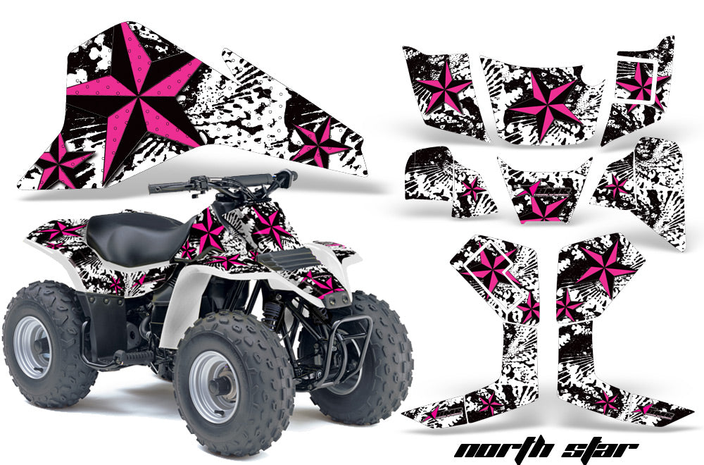 ATV Graphics Kit Quad Decal Sticker Wrap For Suzuki LT80 1987-2006 NORTHSTAR PINK WHITE-atv motorcycle utv parts accessories gear helmets jackets gloves pantsAll Terrain Depot