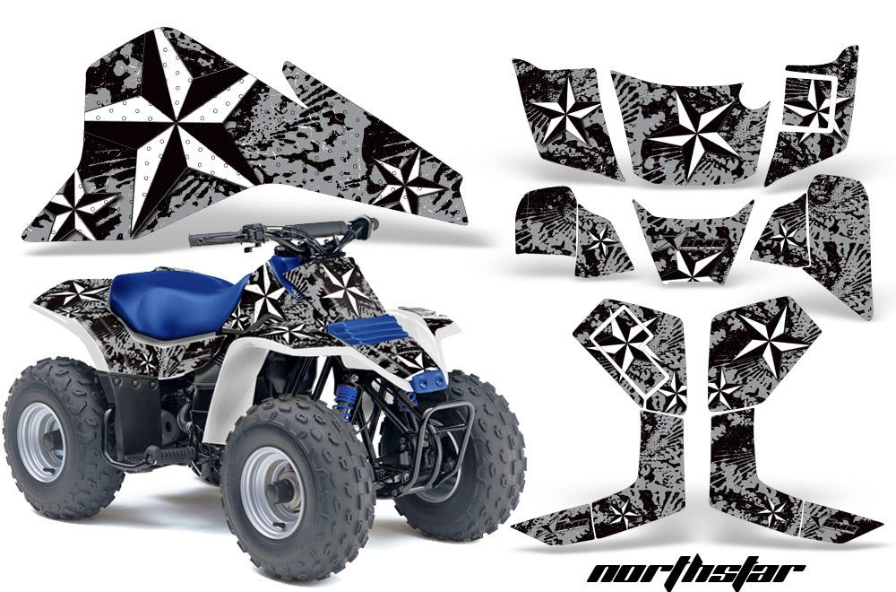 ATV Graphics Kit Quad Decal Sticker Wrap For Suzuki LT80 1987-2006 NORTHSTAR WHITE SILVER-atv motorcycle utv parts accessories gear helmets jackets gloves pantsAll Terrain Depot