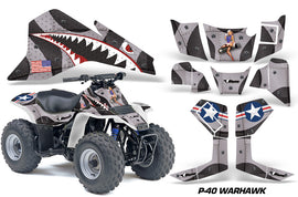 ATV Graphics Kit Quad Decal Sticker Wrap For Suzuki LT80 1987-2006 WARHAWK BLACK-atv motorcycle utv parts accessories gear helmets jackets gloves pantsAll Terrain Depot