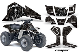 ATV Graphics Kit Quad Decal Sticker Wrap For Suzuki LT80 1987-2006 REAPER BLACK-atv motorcycle utv parts accessories gear helmets jackets gloves pantsAll Terrain Depot
