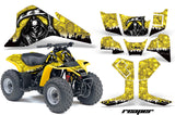 ATV Graphics Kit Quad Decal Sticker Wrap For Suzuki LT80 1987-2006 REAPER YELLOW
