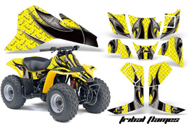 ATV Graphics Kit Quad Decal Sticker Wrap For Suzuki LT80 1987-2006 TRIBAL BLACK YELLOW-atv motorcycle utv parts accessories gear helmets jackets gloves pantsAll Terrain Depot