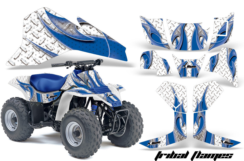 ATV Graphics Kit Quad Decal Sticker Wrap For Suzuki LT80 1987-2006 TRIBAL BLUE WHITE-atv motorcycle utv parts accessories gear helmets jackets gloves pantsAll Terrain Depot