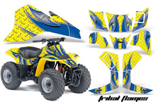Load image into Gallery viewer, ATV Graphics Kit Quad Decal Sticker Wrap For Suzuki LT80 1987-2006 TRIBAL BLUE YELLOW-atv motorcycle utv parts accessories gear helmets jackets gloves pantsAll Terrain Depot