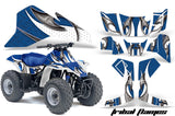 ATV Graphics Kit Quad Decal Sticker Wrap For Suzuki LT80 1987-2006 TRIBAL WHITE BLUE