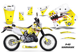 Dirt Bike Graphics Kit Decal Sticker Wrap For Suzuki RMX250S 1996-1998 WARHAWK YELLOW-atv motorcycle utv parts accessories gear helmets jackets gloves pantsAll Terrain Depot