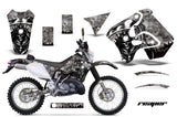 Dirt Bike Graphics Kit Decal Sticker Wrap For Suzuki RMX250S 1996-1998 REAPER SILVER