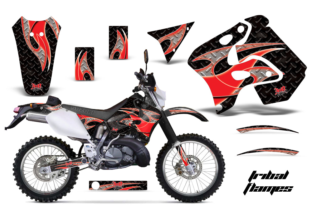 Dirt Bike Graphics Kit Decal Sticker Wrap For Suzuki RMX250S 1996-1998 TRIBAL RED BLACK-atv motorcycle utv parts accessories gear helmets jackets gloves pantsAll Terrain Depot