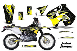 Dirt Bike Graphics Kit Decal Sticker Wrap For Suzuki RMX250S 1996-1998 TRIBAL YELLOW BLACK-atv motorcycle utv parts accessories gear helmets jackets gloves pantsAll Terrain Depot