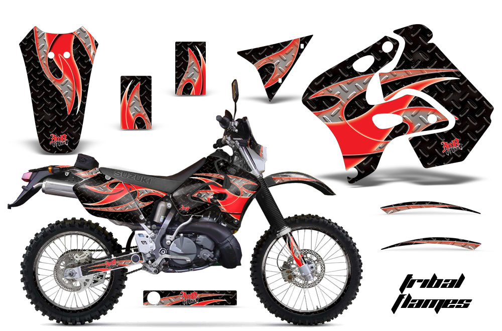 Graphics Kit Decal Sticker Wrap + # Plates For Suzuki RMX250S 1996-1998 TRIBAL RED BLACK-atv motorcycle utv parts accessories gear helmets jackets gloves pantsAll Terrain Depot