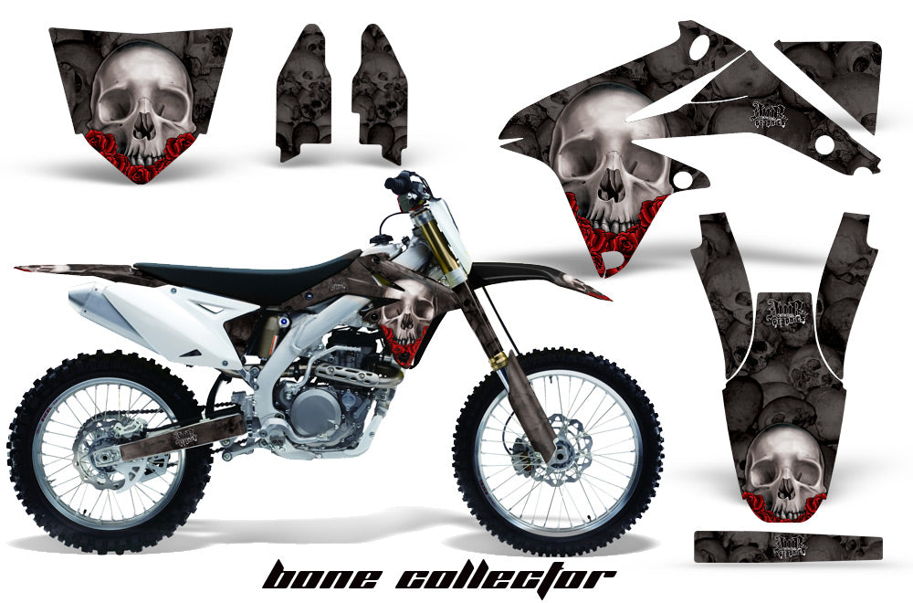 Dirt Bike Decal Graphics Kit Sticker Wrap For Suzuki RMZ450 2008-2017 BONES BLACK-atv motorcycle utv parts accessories gear helmets jackets gloves pantsAll Terrain Depot