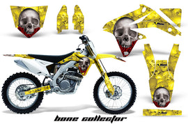 Dirt Bike Decal Graphics Kit Sticker Wrap For Suzuki RMZ450 2008-2017 BONES YELLOW-atv motorcycle utv parts accessories gear helmets jackets gloves pantsAll Terrain Depot