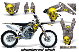 Dirt Bike Decal Graphics Kit Sticker Wrap For Suzuki RMZ450 2008-2017 CHECKERED YELLOW-atv motorcycle utv parts accessories gear helmets jackets gloves pantsAll Terrain Depot