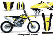 Load image into Gallery viewer, Dirt Bike Decal Graphics Kit Sticker Wrap For Suzuki RMZ450 2008-2017 DIAMOND RACE YELLOW BLACK-atv motorcycle utv parts accessories gear helmets jackets gloves pantsAll Terrain Depot