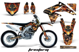 Dirt Bike Decal Graphics Kit Sticker Wrap For Suzuki RMZ450 2008-2017 FIRESTORM BLACK-atv motorcycle utv parts accessories gear helmets jackets gloves pantsAll Terrain Depot