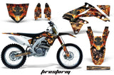Dirt Bike Decal Graphics Kit Sticker Wrap For Suzuki RMZ450 2008-2017 FIRESTORM BLACK
