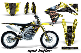 Dirt Bike Decal Graphics Kit Sticker Wrap For Suzuki RMZ450 2008-2017 HATTER BLACK YELLOW-atv motorcycle utv parts accessories gear helmets jackets gloves pantsAll Terrain Depot