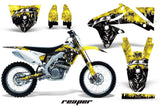 Dirt Bike Decal Graphics Kit Sticker Wrap For Suzuki RMZ450 2008-2017 REAPER YELLOW