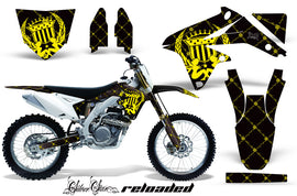 Dirt Bike Decal Graphics Kit Sticker Wrap For Suzuki RMZ450 2008-2017 RELOADED YELLOW BLACK-atv motorcycle utv parts accessories gear helmets jackets gloves pantsAll Terrain Depot