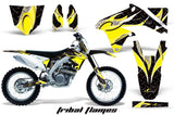 Dirt Bike Decal Graphics Kit Sticker Wrap For Suzuki RMZ450 2008-2017 TRIBAL YELLOW BLACK