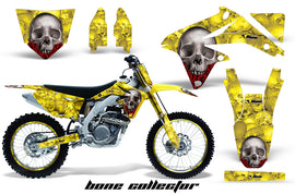 Graphics Kit Decal Sticker Wrap + # Plates For Suzuki RMZ450 2008-2017 BONES YELLOW-atv motorcycle utv parts accessories gear helmets jackets gloves pantsAll Terrain Depot